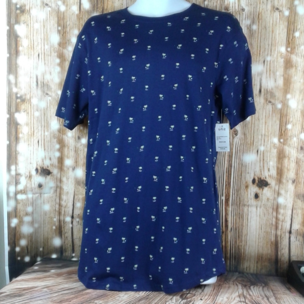 SGR navy palm tree t shirt sz med